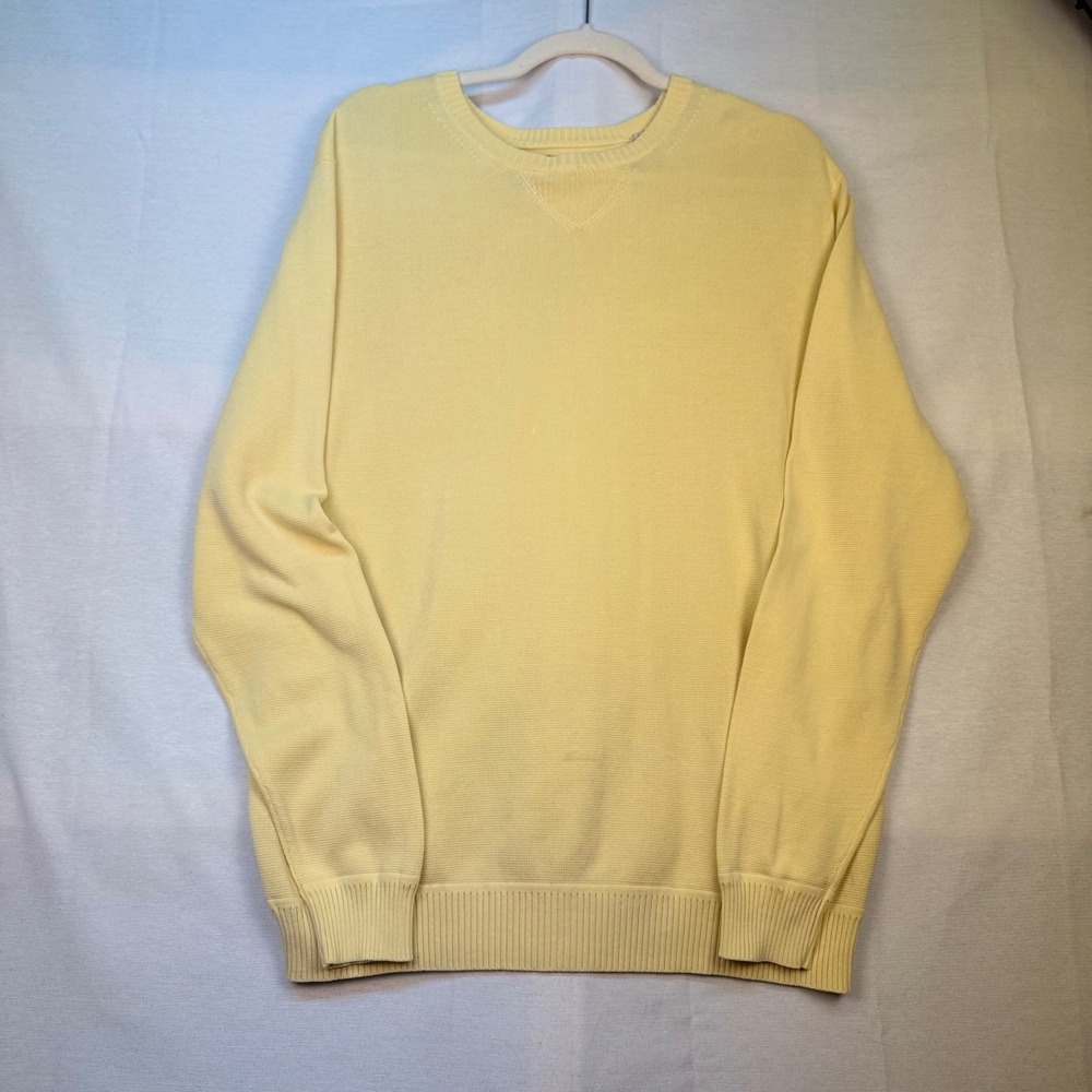 Tommy Bahama Mens Yellow 100% Cotton Knit Crewneck Sweater Large L/G